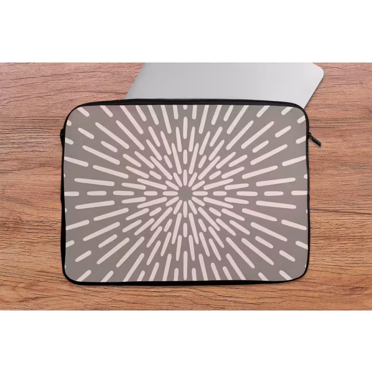 Laptophoes - Patroon - Stralen - Abstract - Modern - Grijs — 2