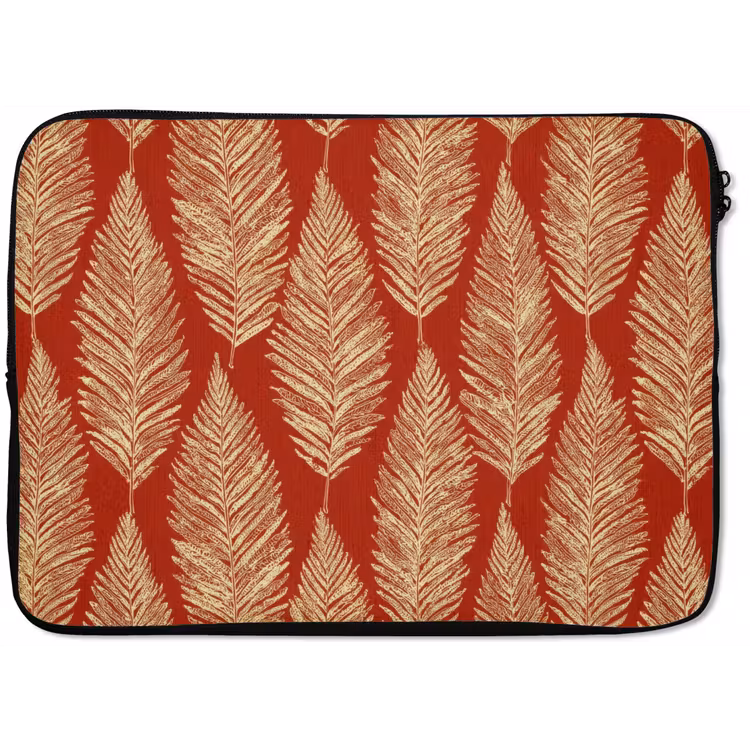 Laptophoes - Rood - Botanisch - Varen - Patroon — 1