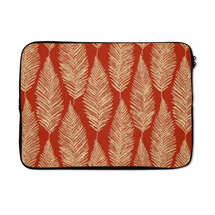Laptophoes - Rood - Botanisch - Varen - Patroon — 5