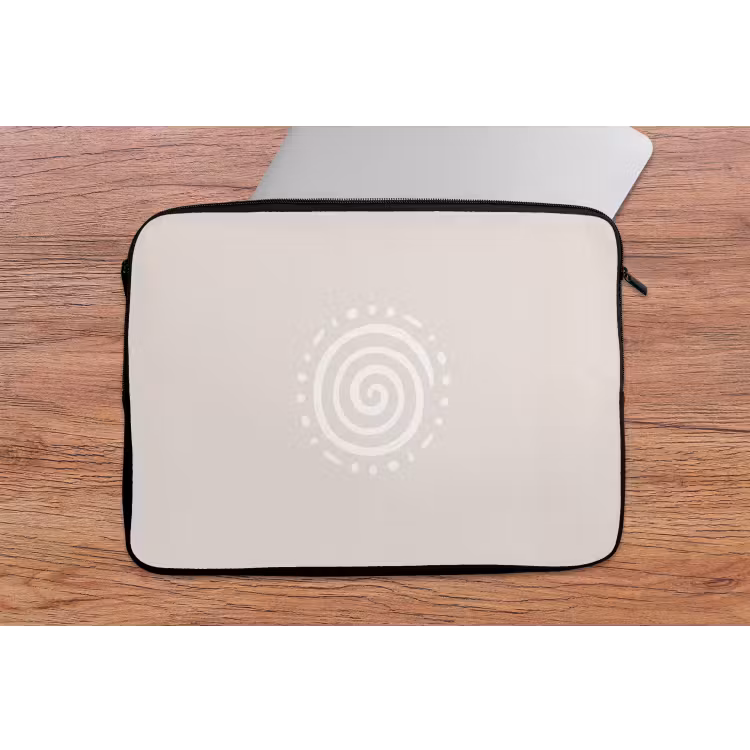 Laptophoes - Symbool - Spiraal - Abstract - Minimalistisch - Beige — 2