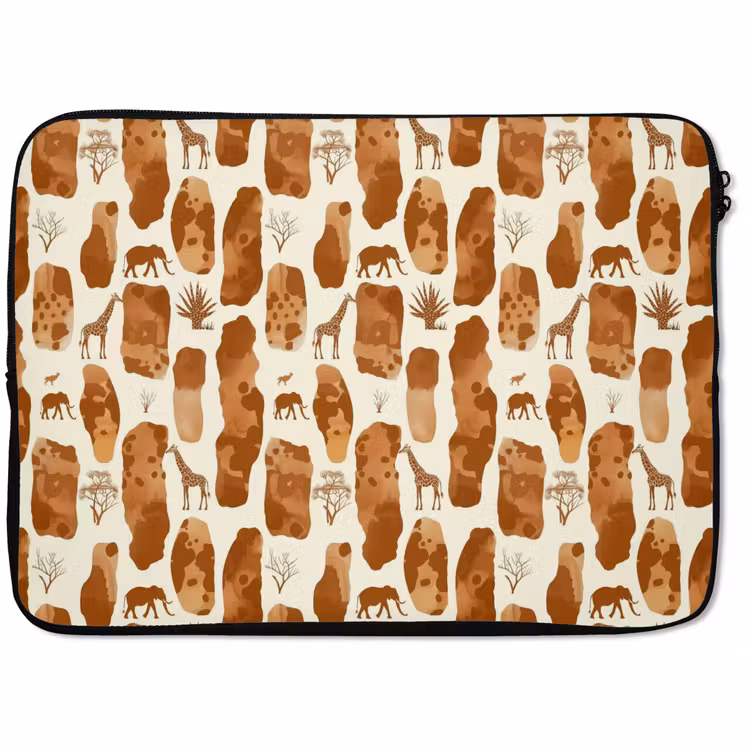 Laptophoes - Terracotta - Safari - Dieren - Patroon — 1