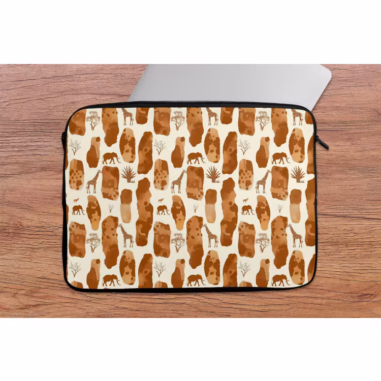 Laptophoes - Terracotta - Safari - Dieren - Patroon — 2
