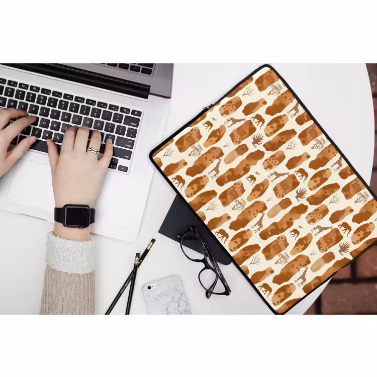 Laptophoes - Terracotta - Safari - Dieren - Patroon — 3
