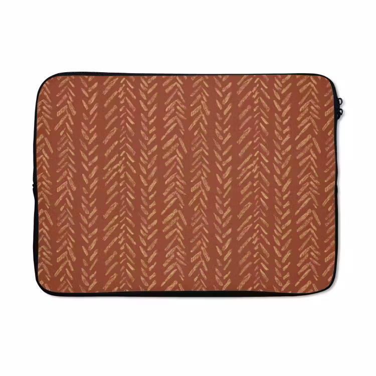 Laptophoes - Terracotta - Visgraat - Ambachtelijk - Patroon — 5