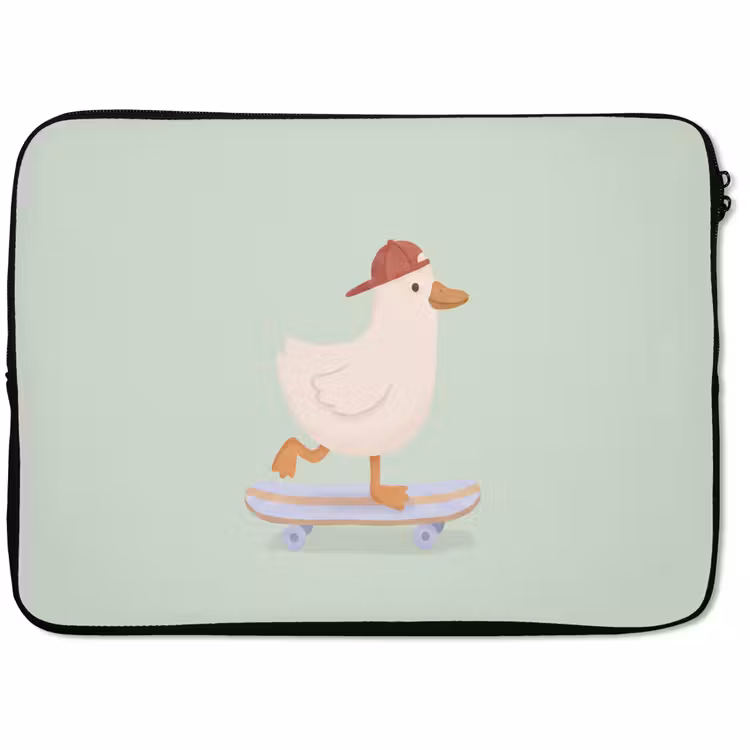 Laptophoes - Vogel - Skateboard - Dieren - Cartoon - Speels — 1