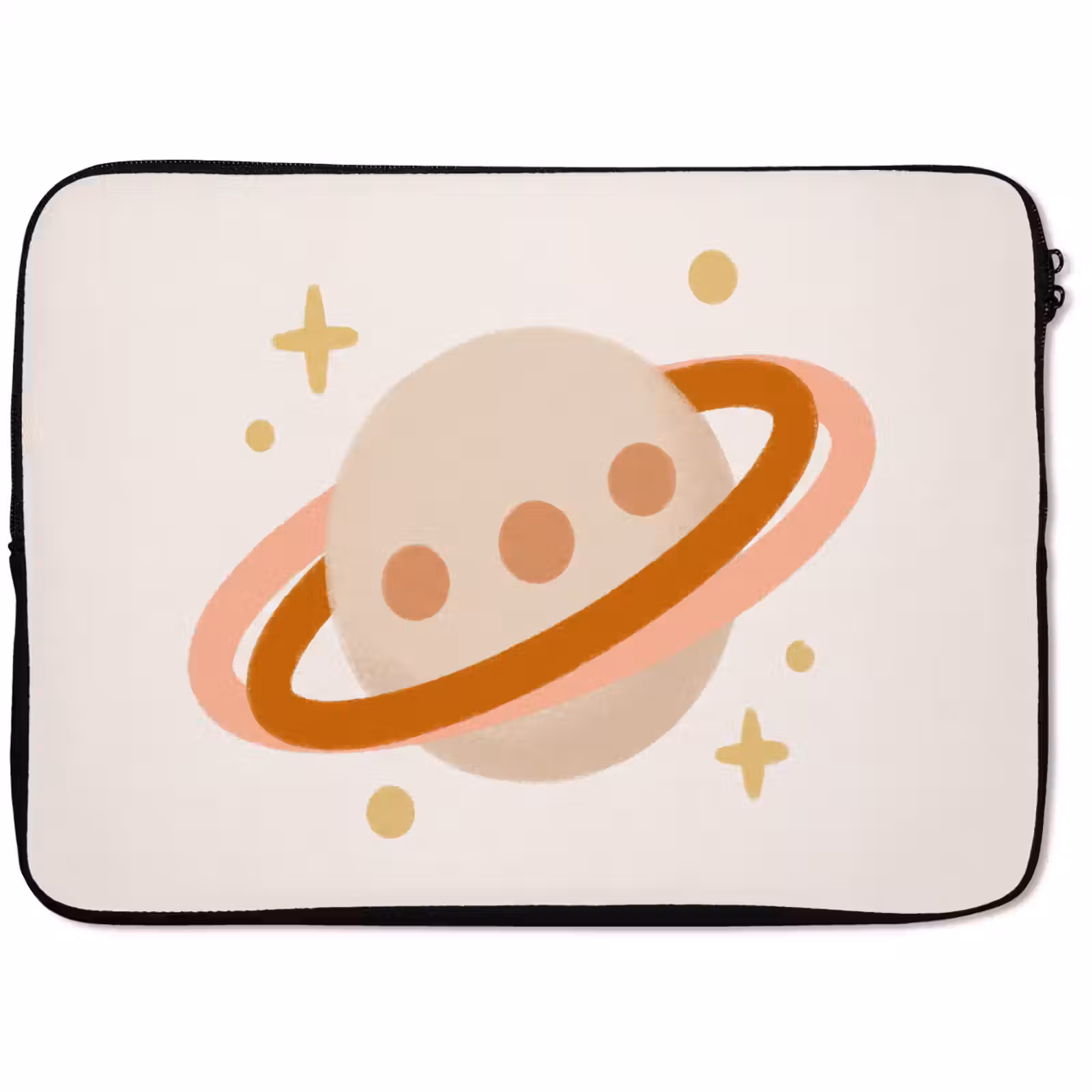 Laptophoes - Planeet - Ringen - Ruimte - Illustratie - Beige — 1