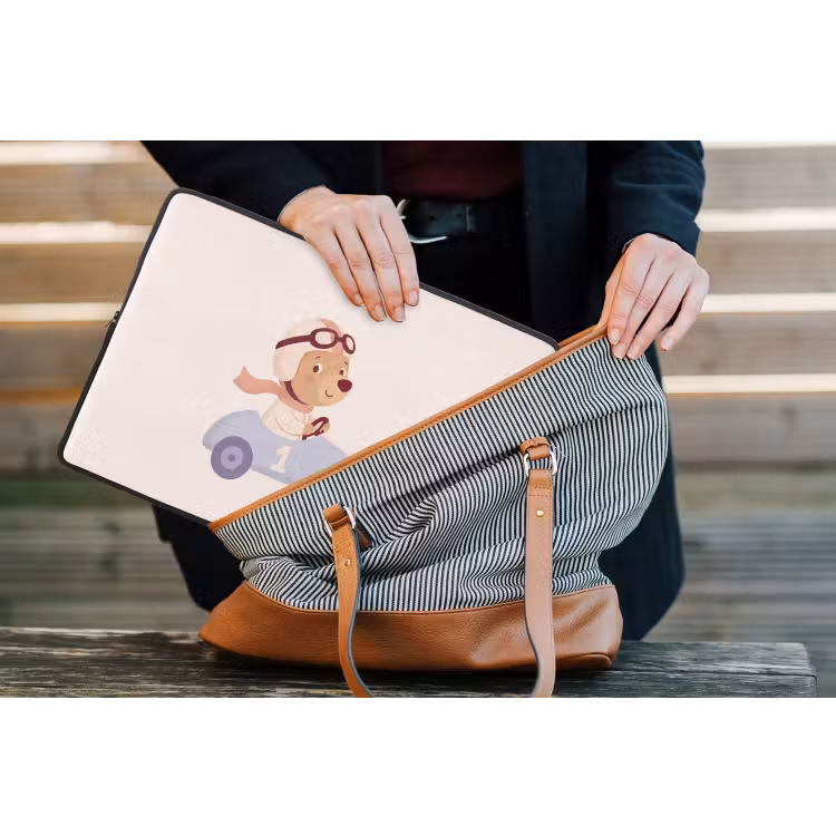 Laptophoes - Beer - Auto - Kinderkamer - Cartoon - Speels — 4
