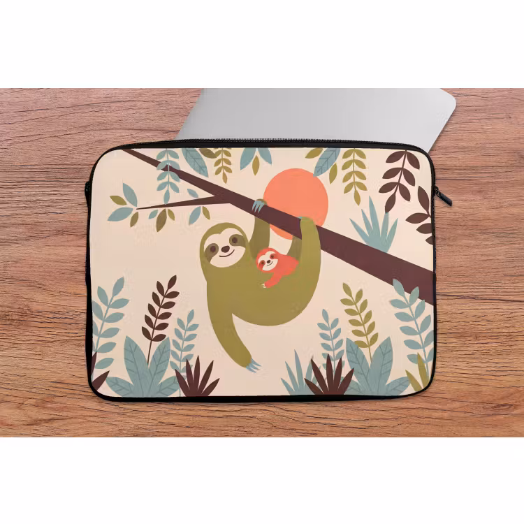 Laptophoes - Dieren - Moeder - Baby - Natuur - Groen — 2