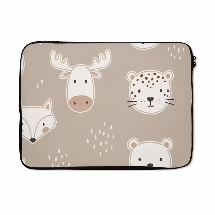 Laptophoes - Dieren - Patroon - Illustratie - Modern - Beige — 5