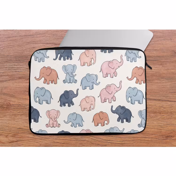 Laptophoes - Dieren - Patroon - Kinderkamer - Pastel - Speels — 2