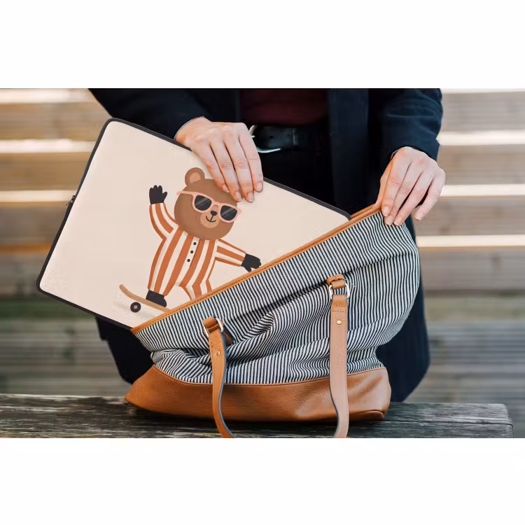 Laptophoes - Dieren - Skateboard - Spel - Cartoon - Roze — 4