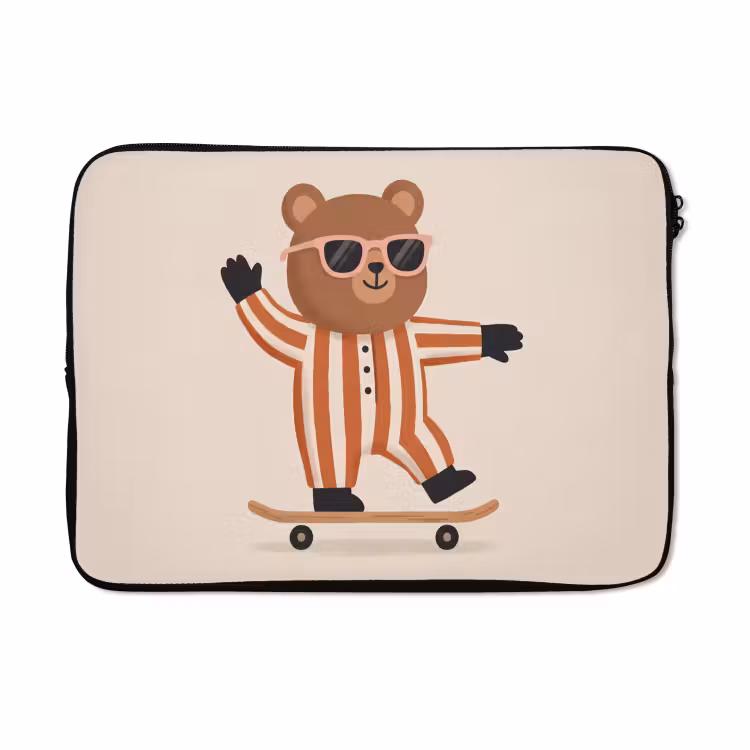 Laptophoes - Dieren - Skateboard - Spel - Cartoon - Roze — 5