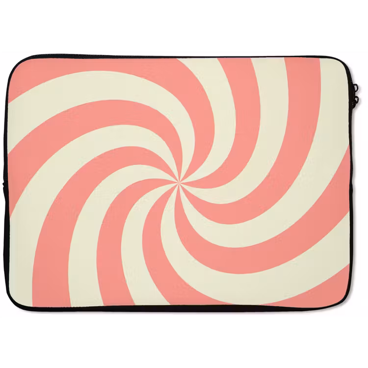 Laptophoes - Spiraal - Patroon - Abstract - Roze - Beige — 1