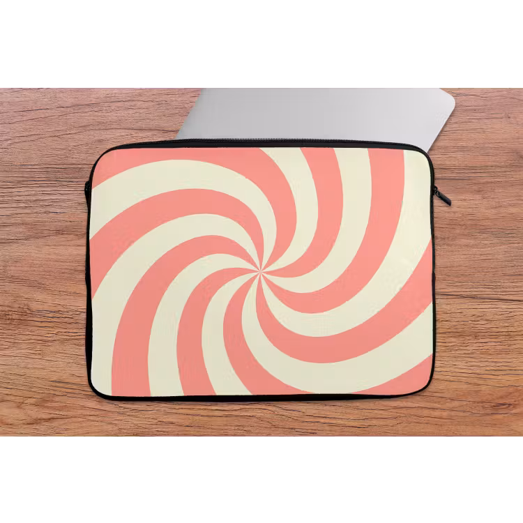 Laptophoes - Spiraal - Patroon - Abstract - Roze - Beige — 2