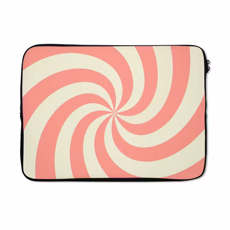 Laptophoes - Spiraal - Patroon - Abstract - Roze - Beige — 5