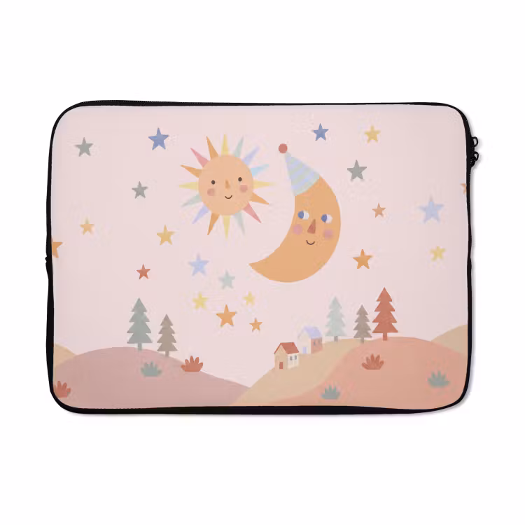 Laptophoes - Zon - Maan - Sterren - Kinderkamer - Pastel — 5
