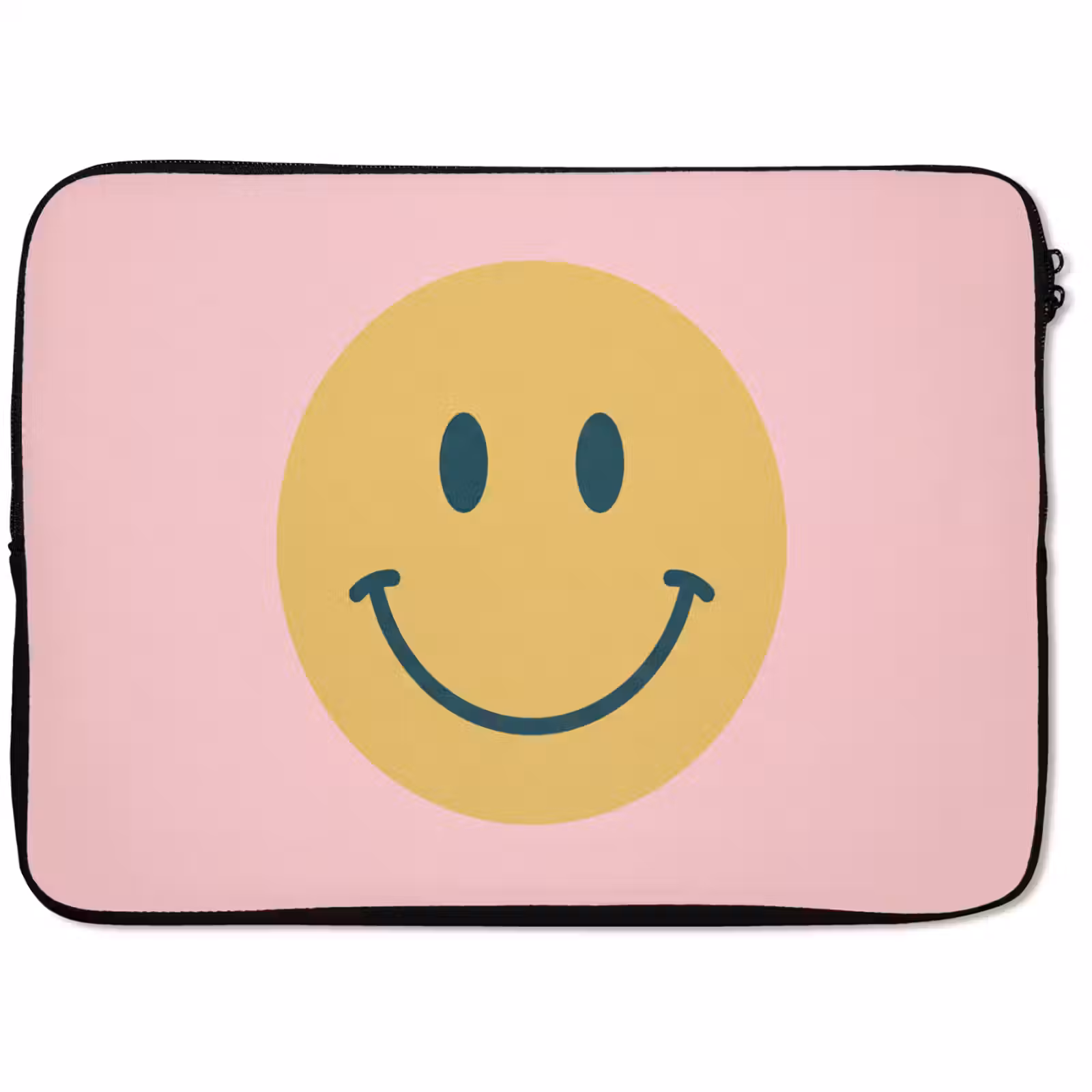 Laptophoes - Smiley - Geel - Roze - Symbool - Minimalistisch — 1
