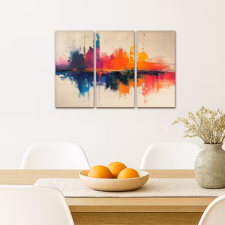 Meerluik schilderij -  3 luiken - Kleurrijk - Abstract - Verflook - Modern — 5