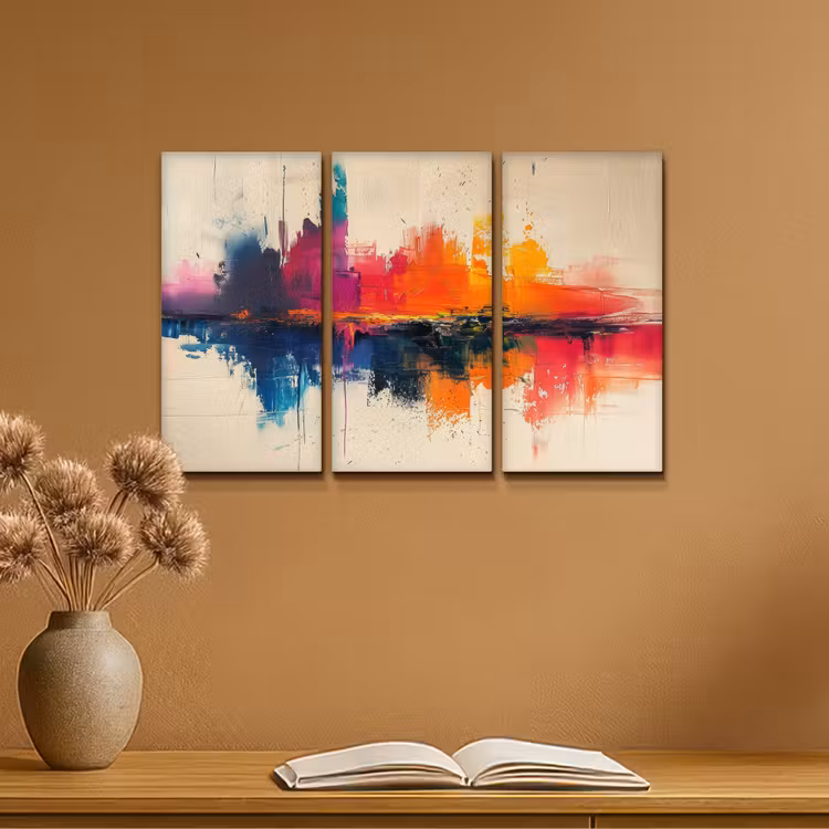 Meerluik schilderij -  3 luiken - Kleurrijk - Abstract - Verflook - Modern — 6