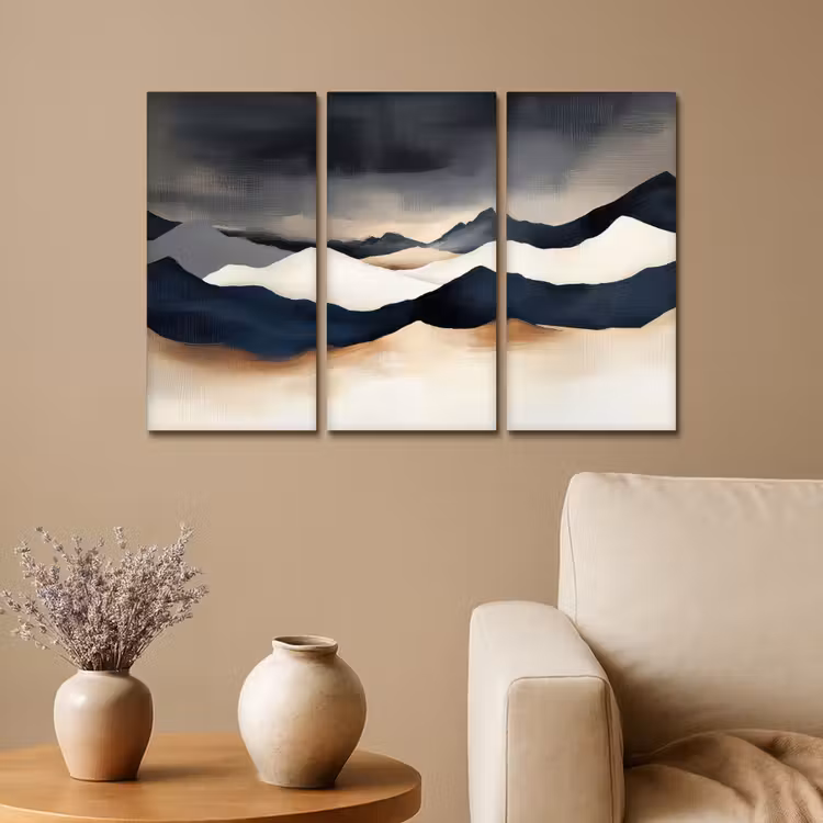 Meerluik schilderij - 3 luiken - Landschap - Abstract - Modern — 1