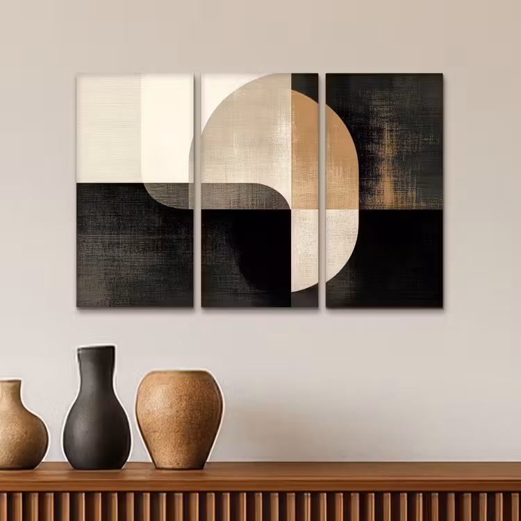 Meerluik schilderij - 3 luiken - Vormen - Abstract - Goud — 4