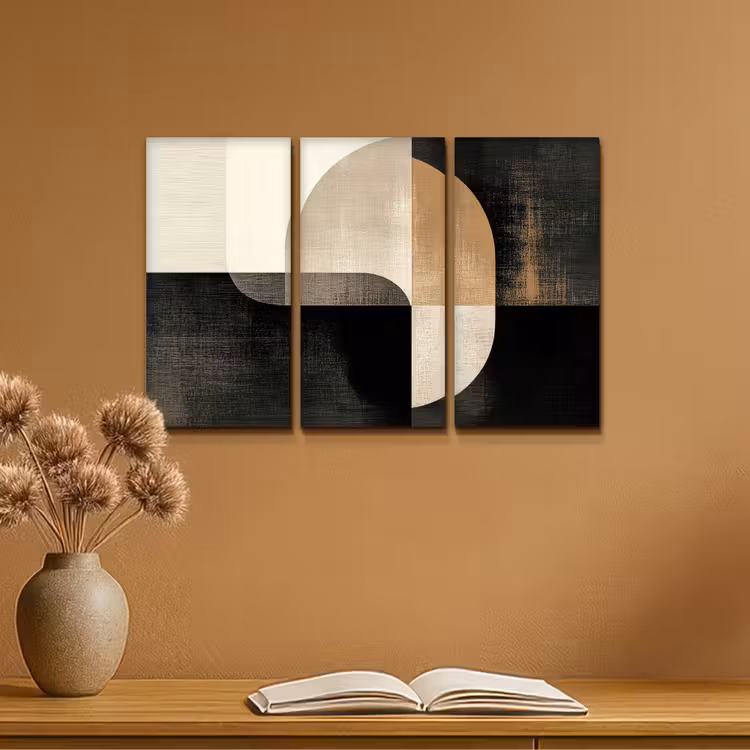 Meerluik schilderij - 3 luiken - Vormen - Abstract - Goud — 6