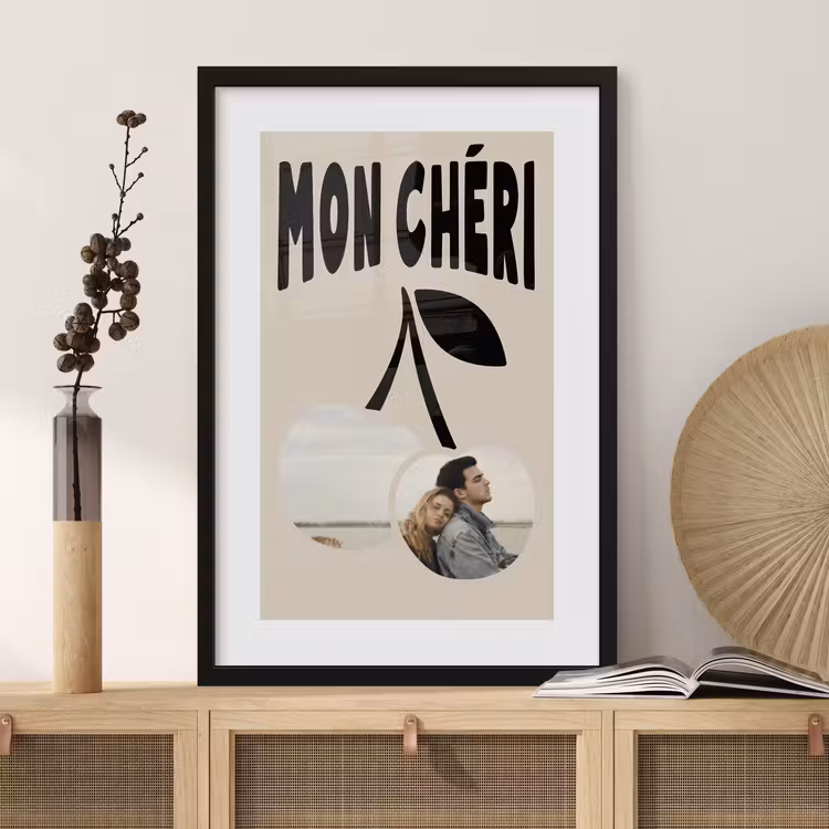 Poster met lijst - Mon Chéri — 2