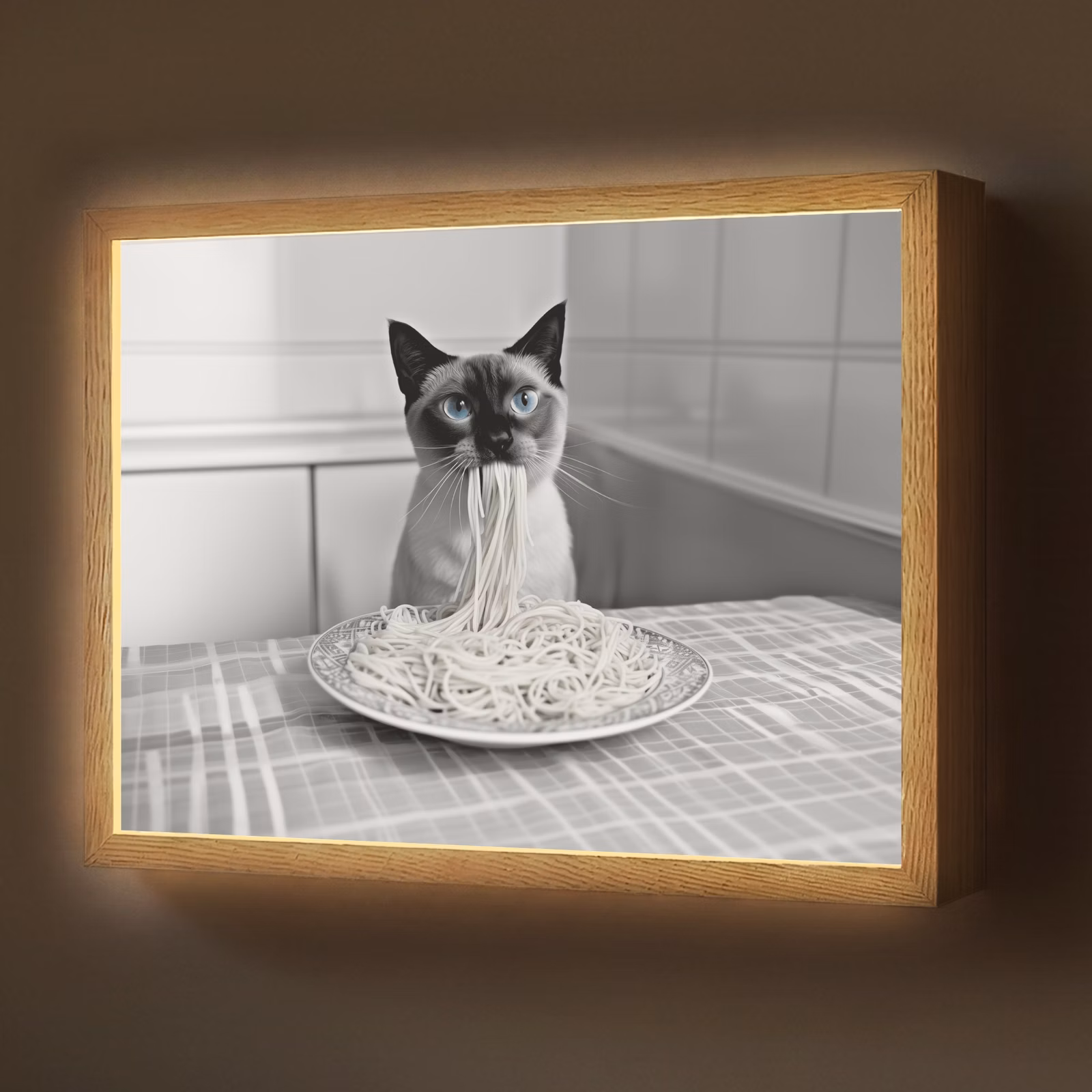 Lightbox - Wandlamp - Kat - Siamees - Zwart Wit - Schattig - Dieren — 1