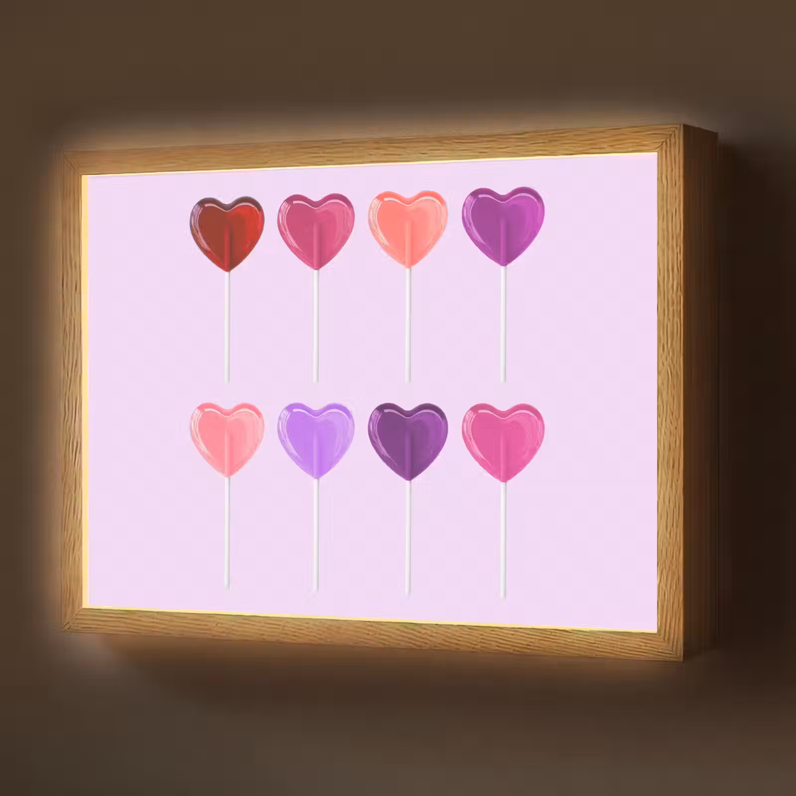 Lightbox - Wandlamp - Lolly - Hart - Roze - Snoep — 1