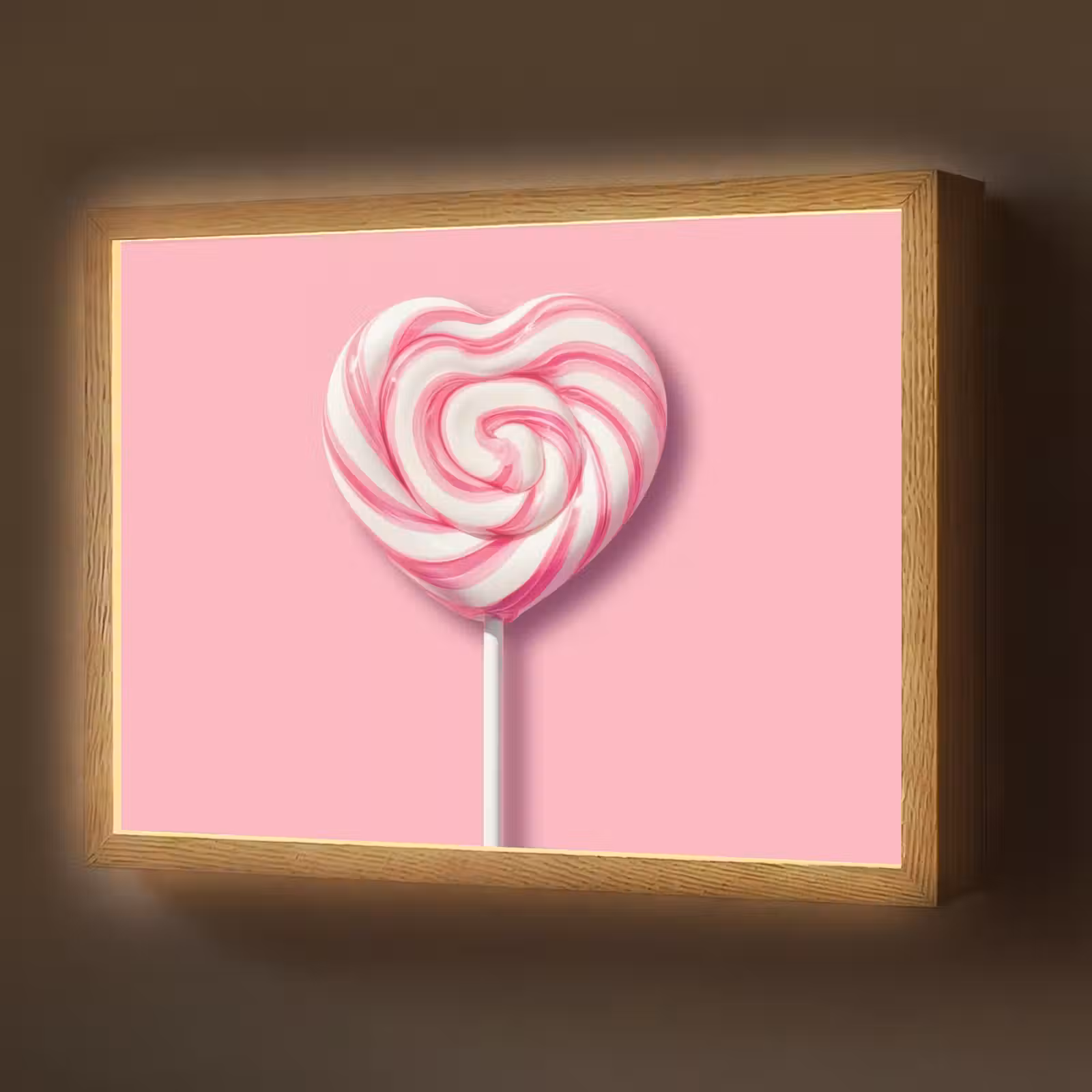 Lightbox - Wandlamp - Snoep - Lolly - Hart- Roze — 1