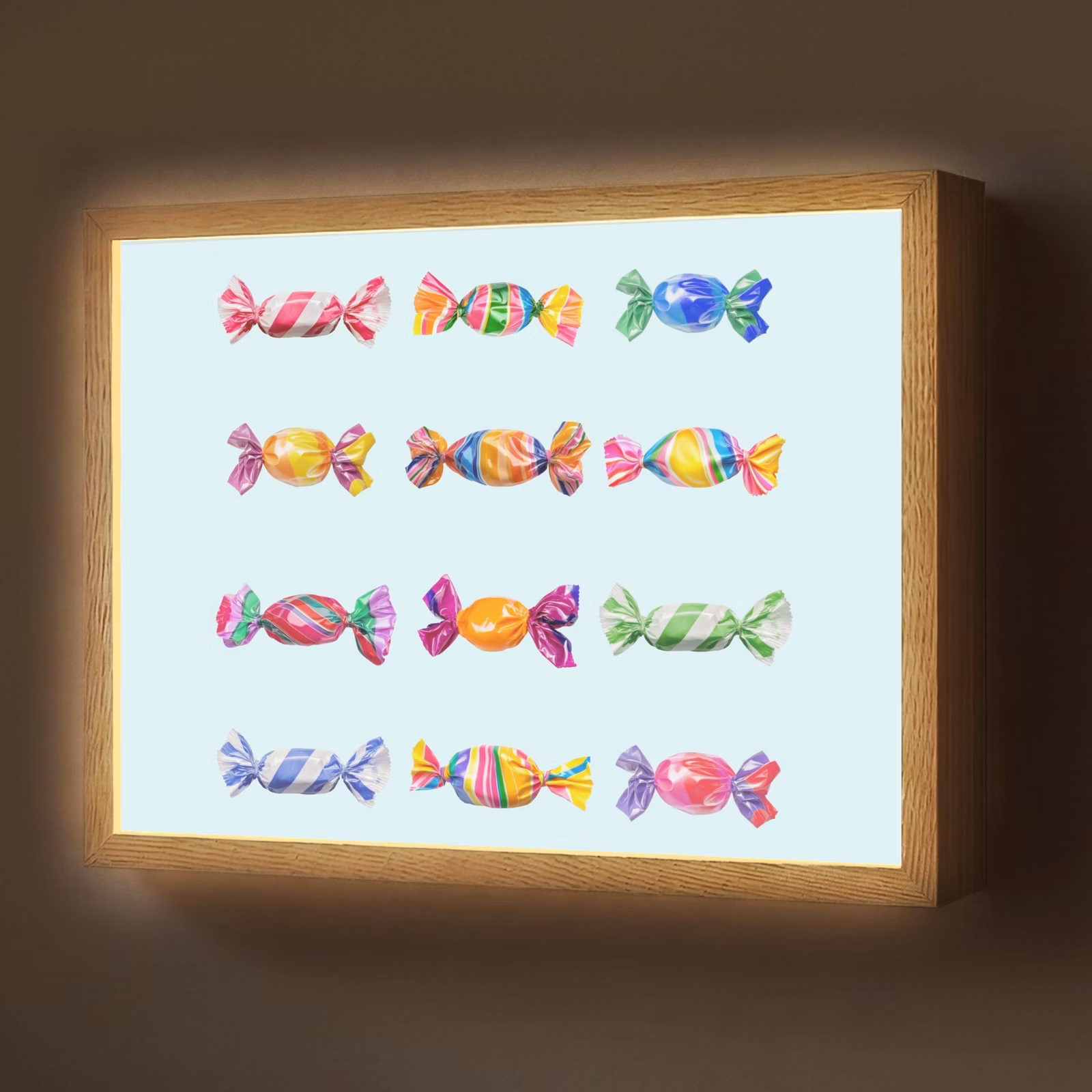 Lightbox - Wandlamp - Snoepjes - Realistisch - Kleurrijk — 1