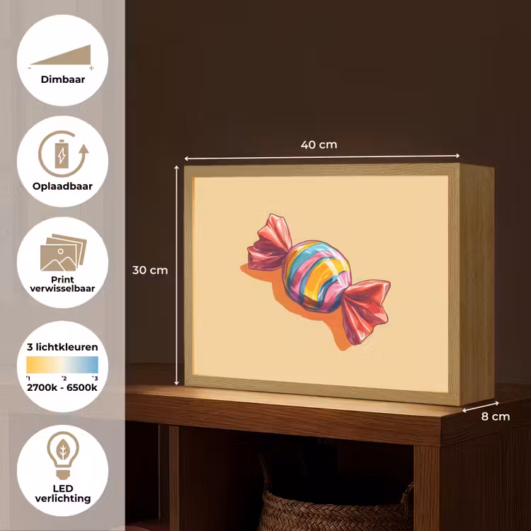 Lightbox - Wandlamp - Geel - Snoep - Kleur — 10