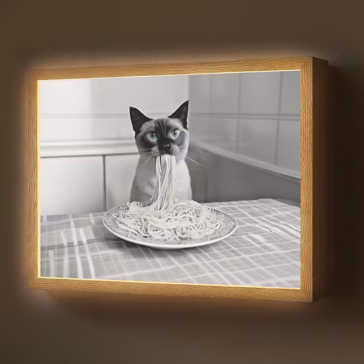 Lightbox - Wandlamp - Kat - Siamees - Zwart Wit - Schattig - Dieren — 1