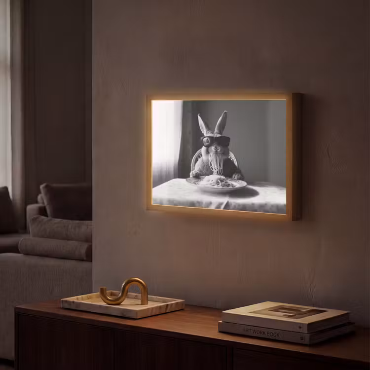 Lightbox - Wandlamp - Konijn - Bunny - Zonnebril - Tafelkleed - Pasta - Schattig — 2