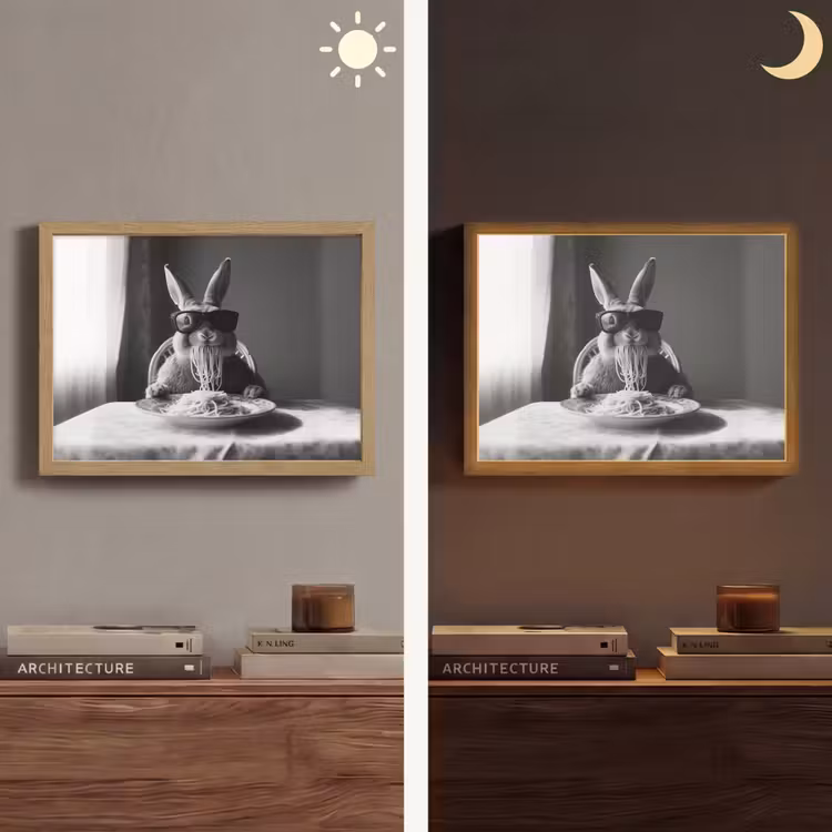 Lightbox - Wandlamp - Konijn - Bunny - Zonnebril - Tafelkleed - Pasta - Schattig — 6