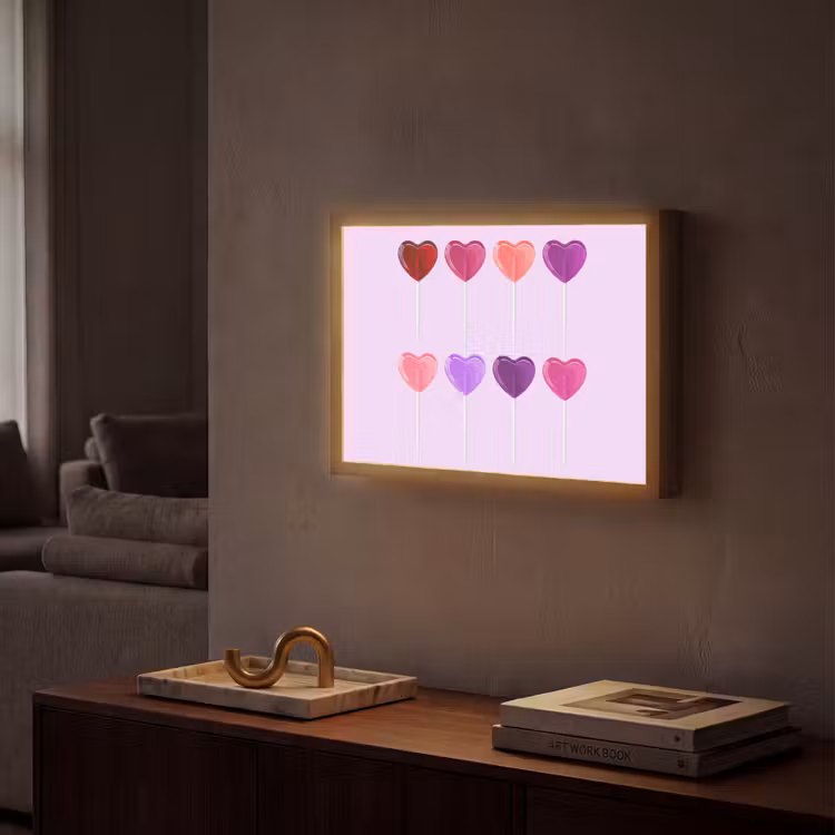 Lightbox - Wandlamp - Lolly - Hart - Roze - Snoep — 2