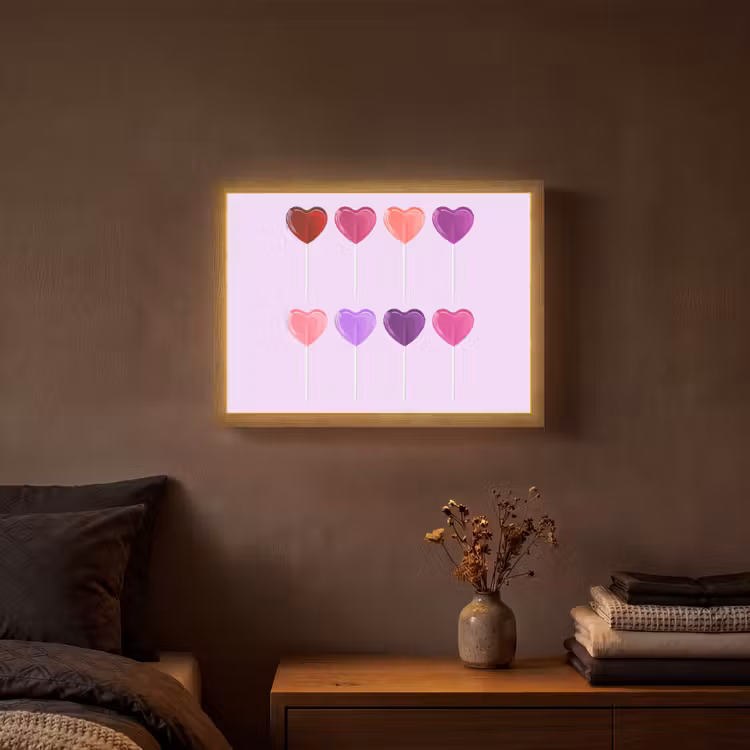 Lightbox - Wandlamp - Lolly - Hart - Roze - Snoep — 3