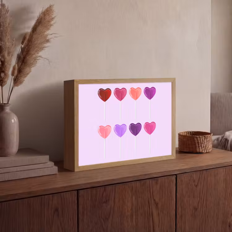 Lightbox - Wandlamp - Lolly - Hart - Roze - Snoep — 4