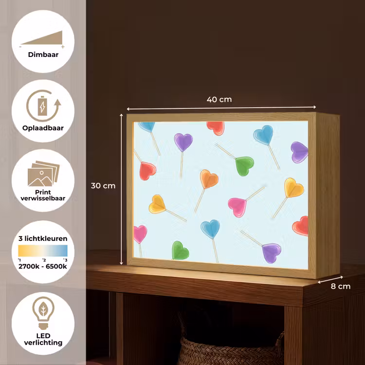Lightbox - Wandlamp - Lolly - Regenboog - Snoep — 10