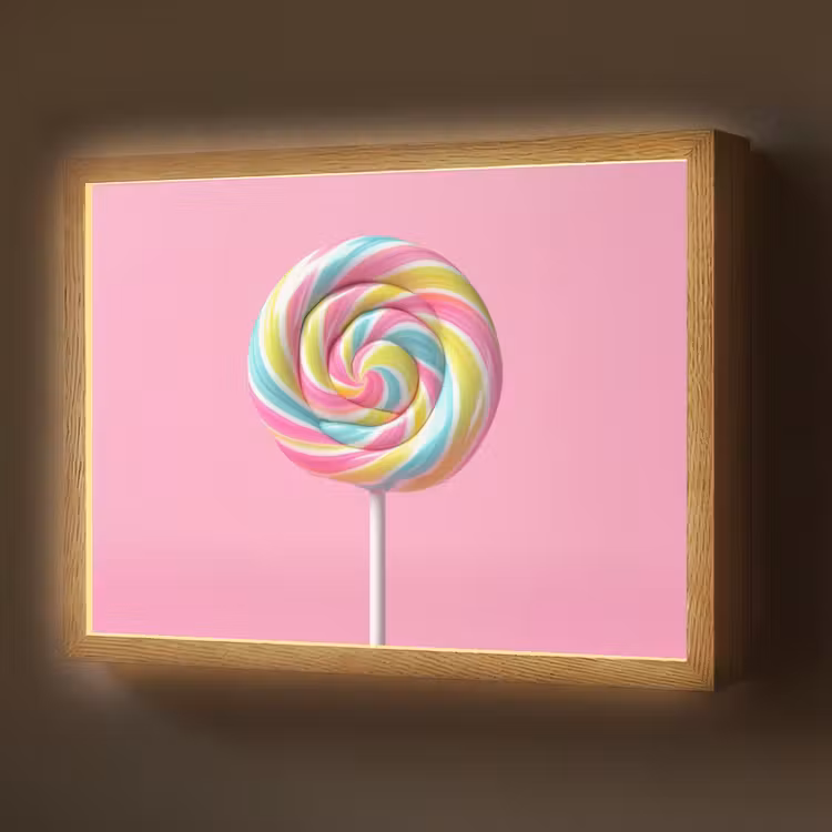 Lightbox - Wandlamp - Lolly - Roze - Snoep - Zoet — 1