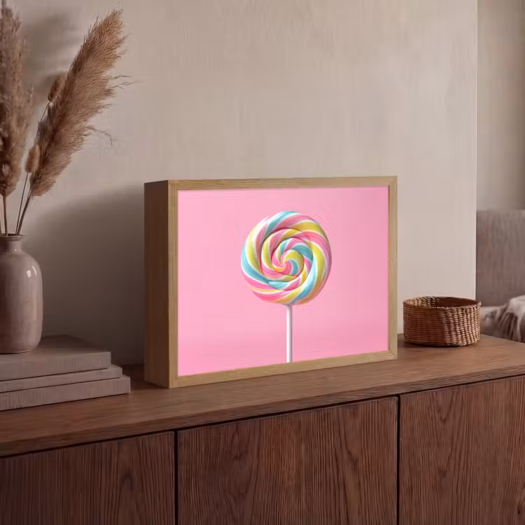 Lightbox - Wandlamp - Lolly - Roze - Snoep - Zoet — 4