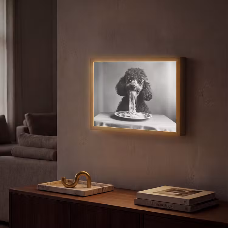 Lightbox - Wandlamp - Poedel - Hond - Zwart - Wit - Schattig - Pasta — 2