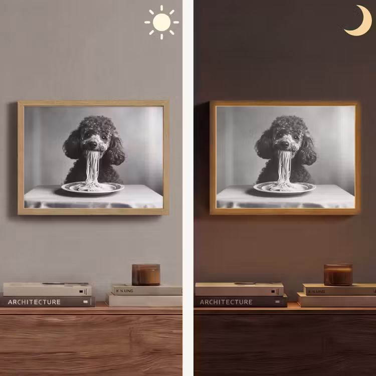 Lightbox - Wandlamp - Poedel - Hond - Zwart - Wit - Schattig - Pasta — 6