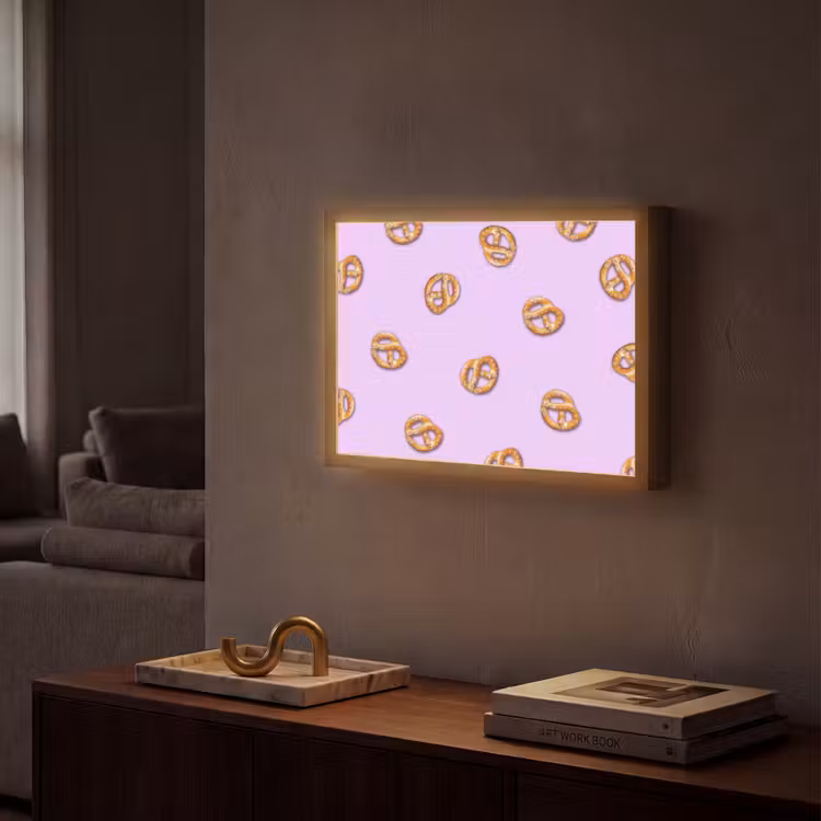 Lightbox - Wandlamp - Pretzels - Eten - Paars — 2
