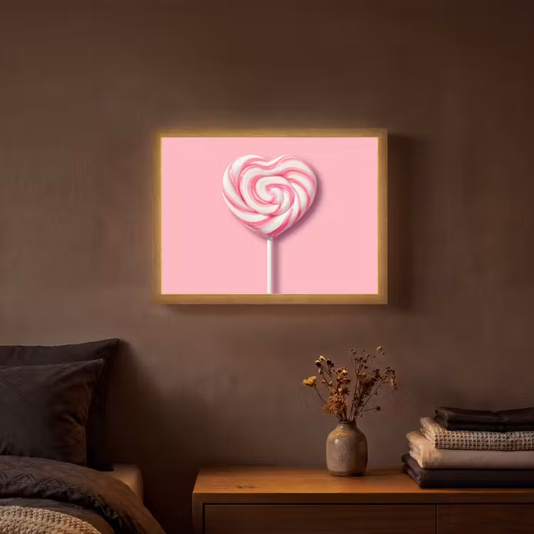 Lightbox - Wandlamp - Snoep - Lolly - Hart- Roze — 3