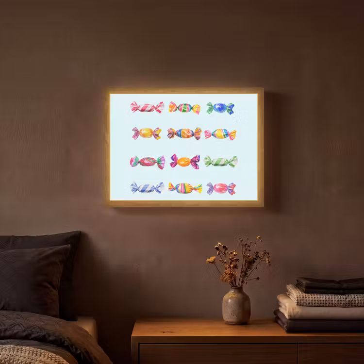 Lightbox - Wandlamp - Snoepjes - Realistisch - Kleurrijk — 3