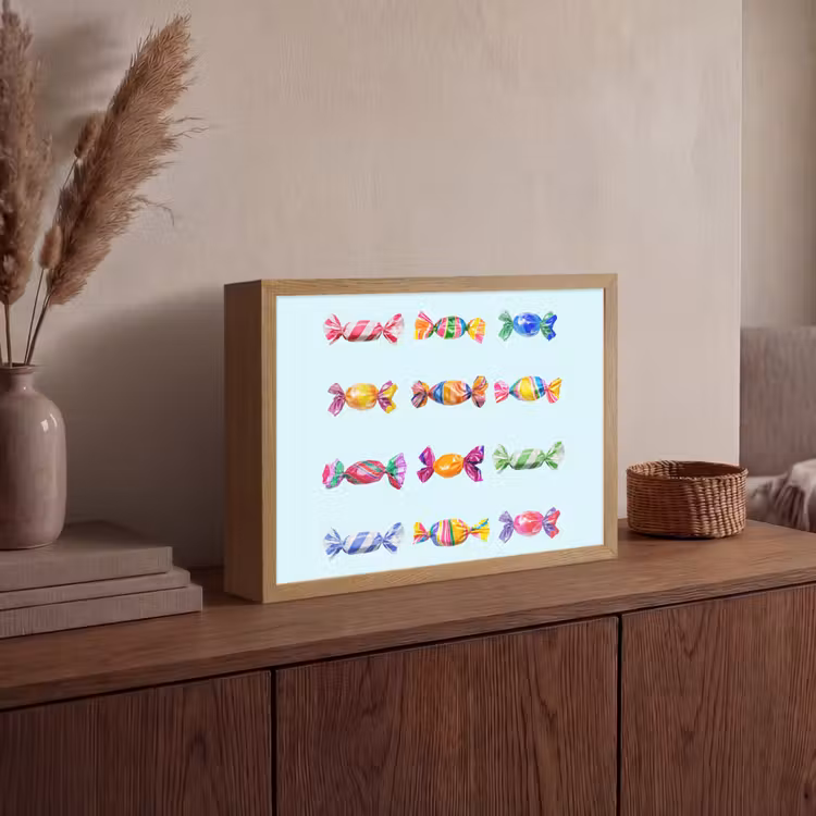 Lightbox - Wandlamp - Snoepjes - Realistisch - Kleurrijk — 4