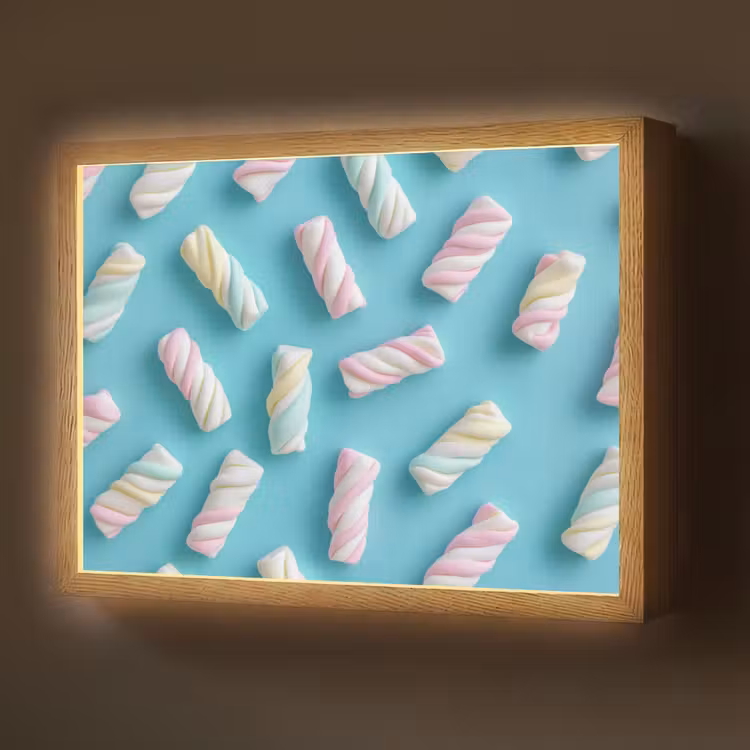 Lightbox - Wandlamp - Spekjes - Pastel - Snoep - Blauw — 1