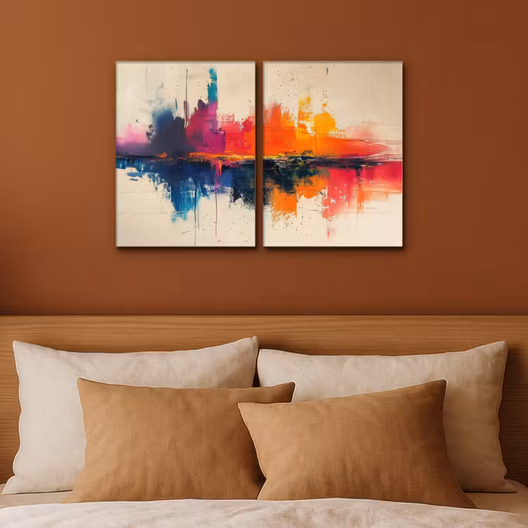 Meerluik schilderij - 2 luiken - Kleurrijk - Abstract - Verflook - Modern — 3