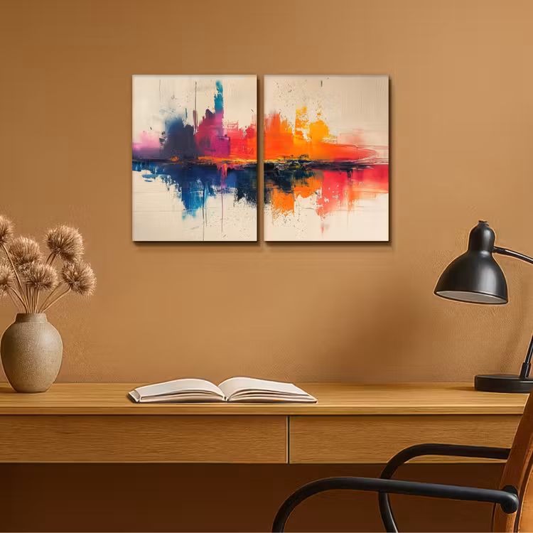 Meerluik schilderij - 2 luiken - Kleurrijk - Abstract - Verflook - Modern — 6